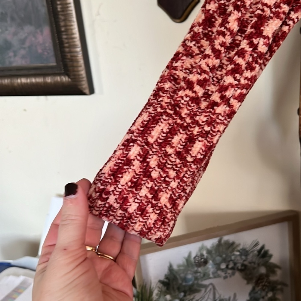 LULAROE Red/Pink/Cream Marble Blend Lauren Sweater Dress, Size Small, EUC. - Picture 4 of 10